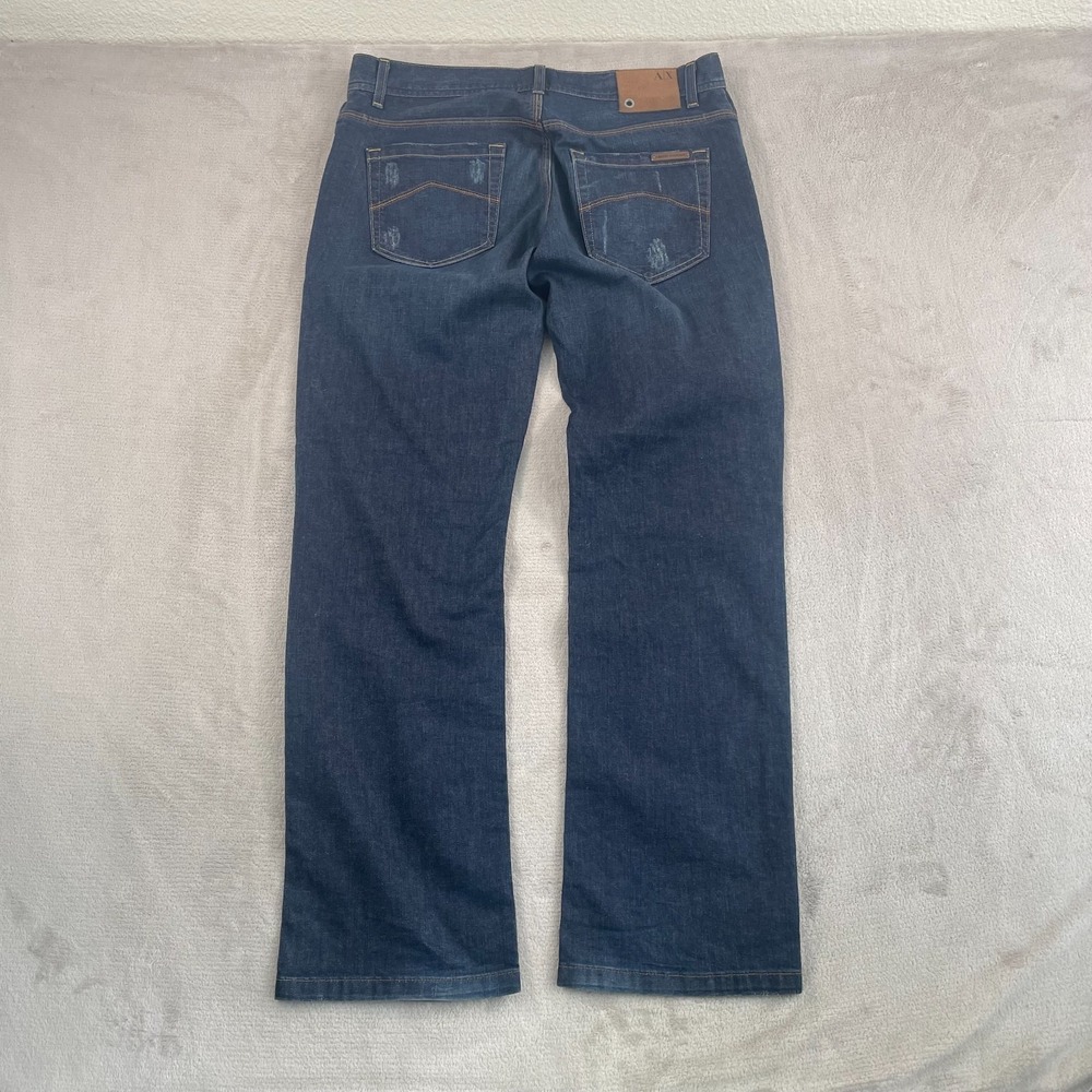 Armani Exchange AX Straight Leg Jeans Men 36x33 (Tag 34) Blue Denim Made in USA
